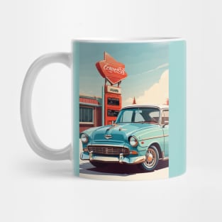 Classic American Chevy Blue Muscle Car Mug